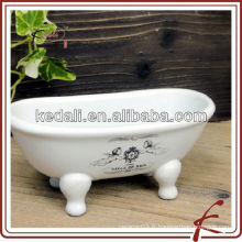 Nouvelle céramique en porcelaine mini baignoire savon vaisselle accessoires de salle de bains